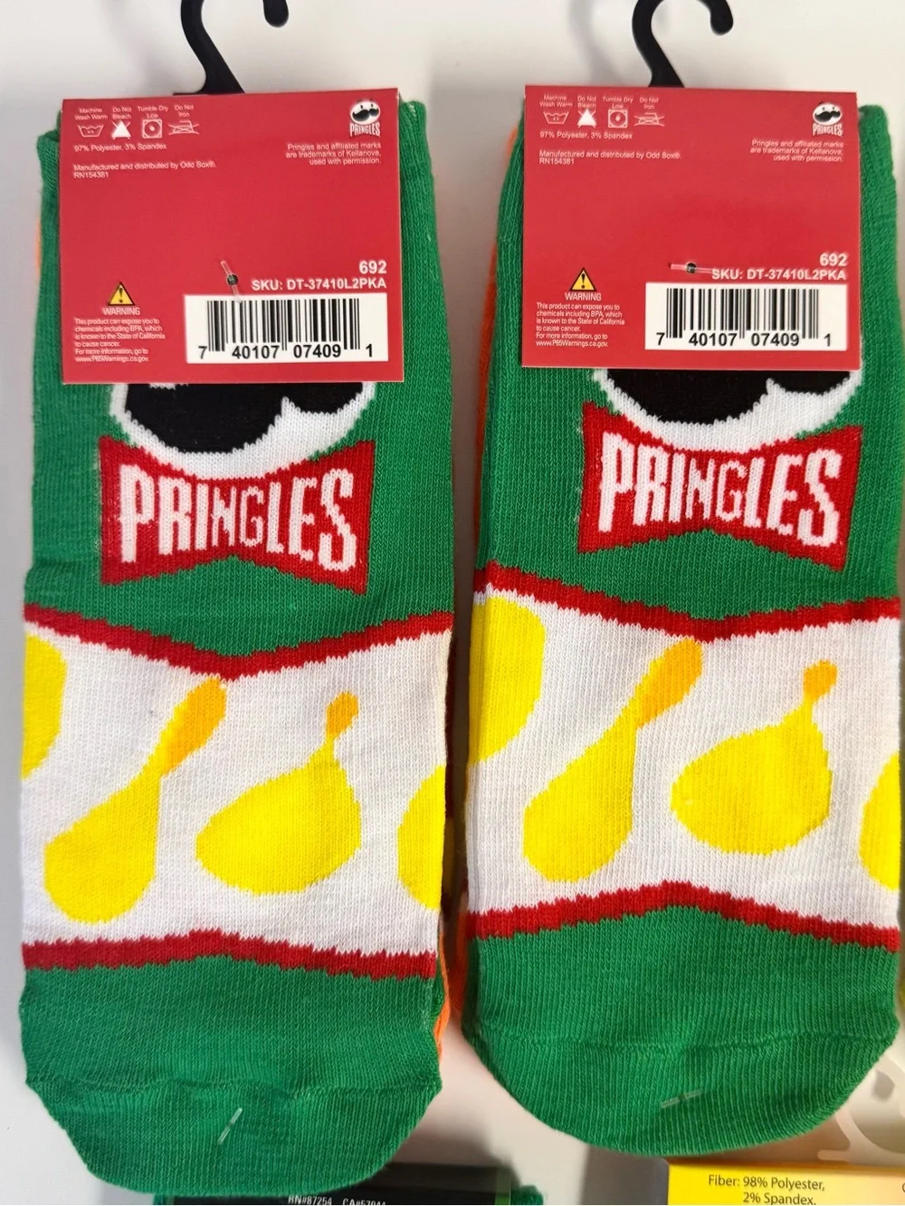 Novelty Socks & Sour Patch Lip Balm Lot Pringles Tipsy Elves Sugar Daddy Dubble